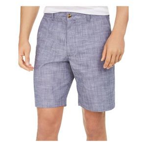 CLUBROOM Mens Blue Regular Fit Performance Stretch Shorts 36